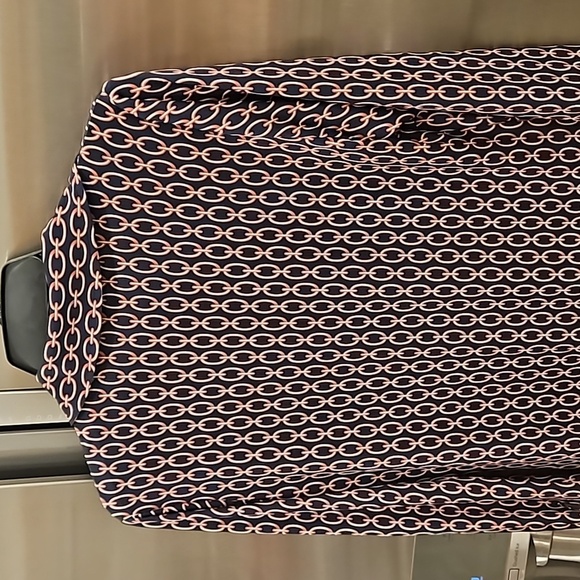 💕L'AGENCE💕 Raelynn Dress ~ Dark Dusty Pink & Midnight Tone Chain Print Medium - Picture 15 of 16